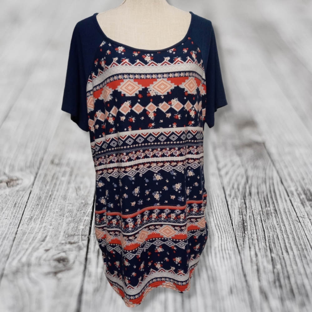 Soft Ultra Flirt Plus Size Short Sleeve Tunic Sz 3Xl